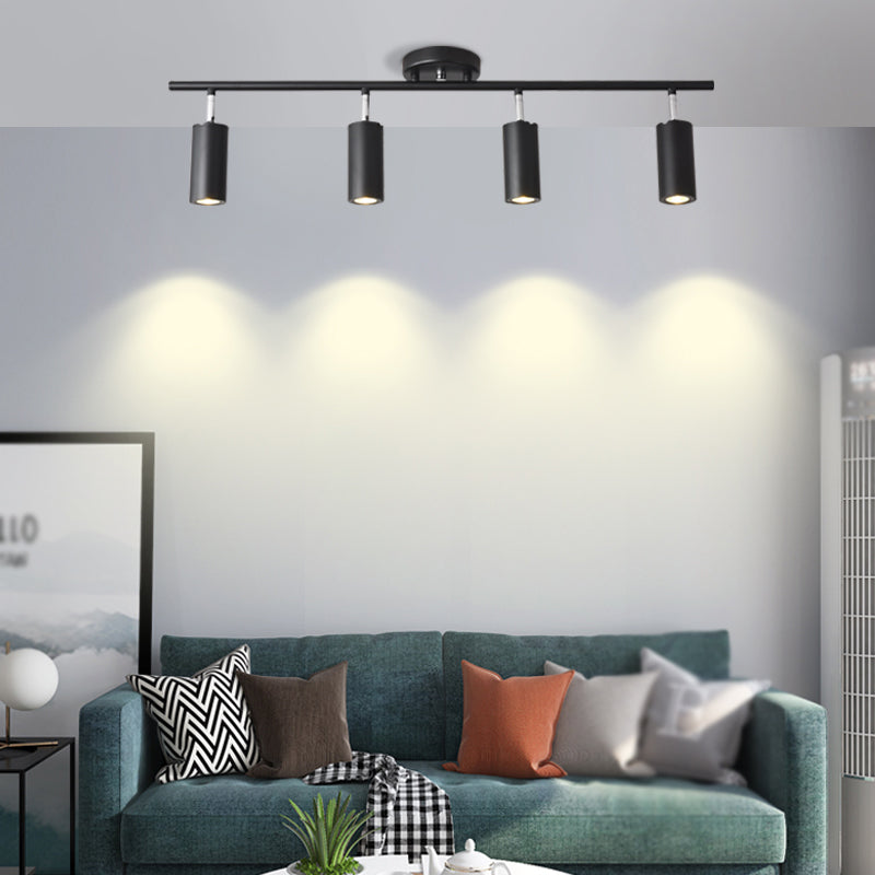 Cylindrical Shape LED Rail Ceiling Lamp Modern Aluminium Flush Mount for Bedroom
