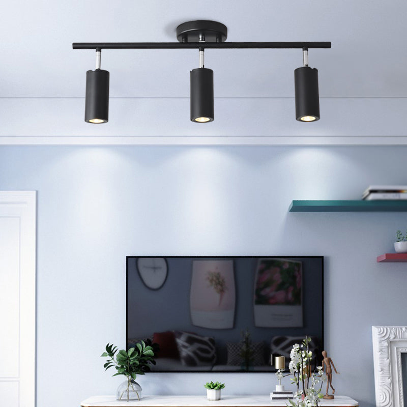 Cylindrical Shape LED Rail Ceiling Lamp Modern Aluminium Flush Mount for Bedroom