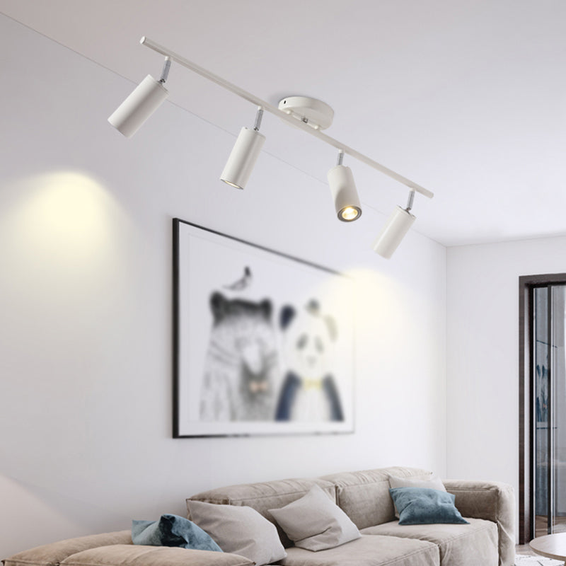 Cylindrical Shape LED Rail Ceiling Lamp Modern Aluminium Flush Mount for Bedroom