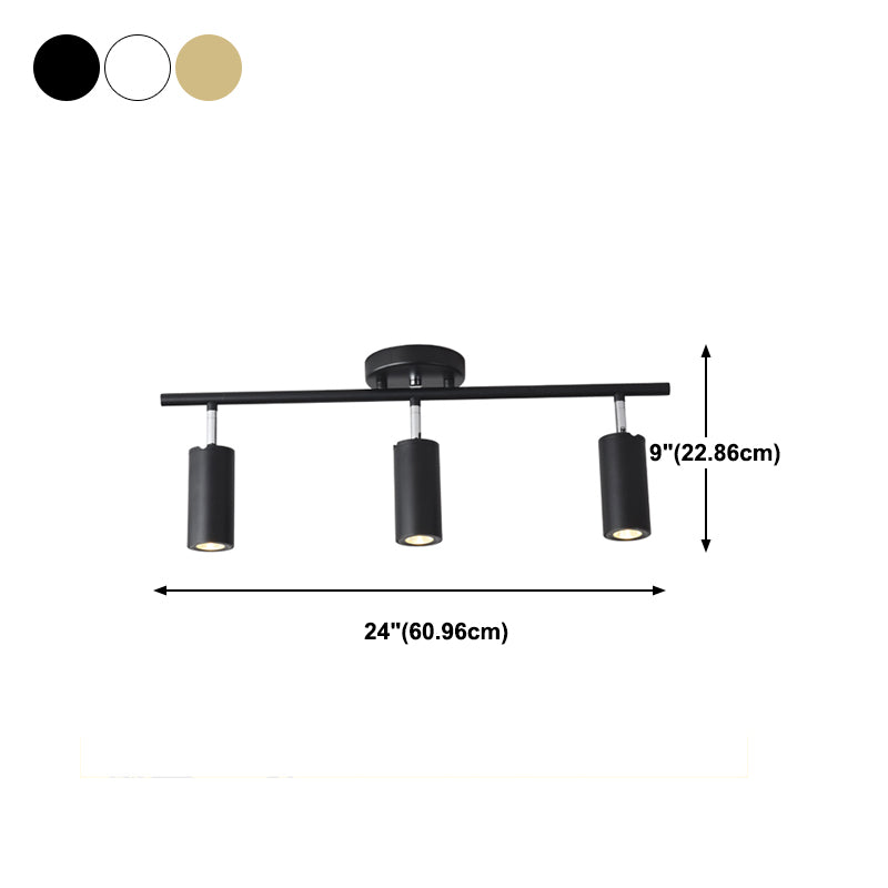 Cylindrical Shape LED Rail Ceiling Lamp Modern Aluminium Flush Mount for Bedroom