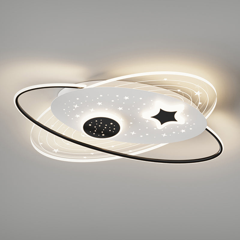 Plafonnier LED de forme ovale en fer moderne, 4 lumières, montage encastré pour chambre à coucher