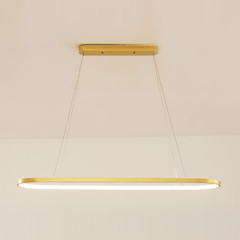 Luz de la isla contemporánea de metal ovalado 1 luces de la isla ligera en oro