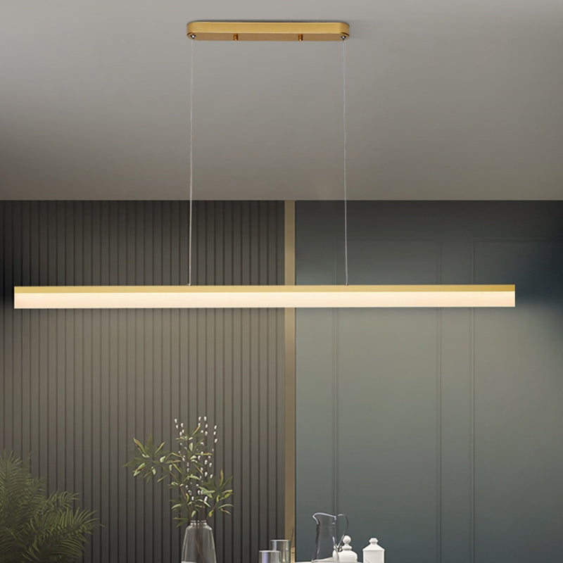Contemporary Island Light Linear Metal 1 Light Island Ceiling Light for Kitchen