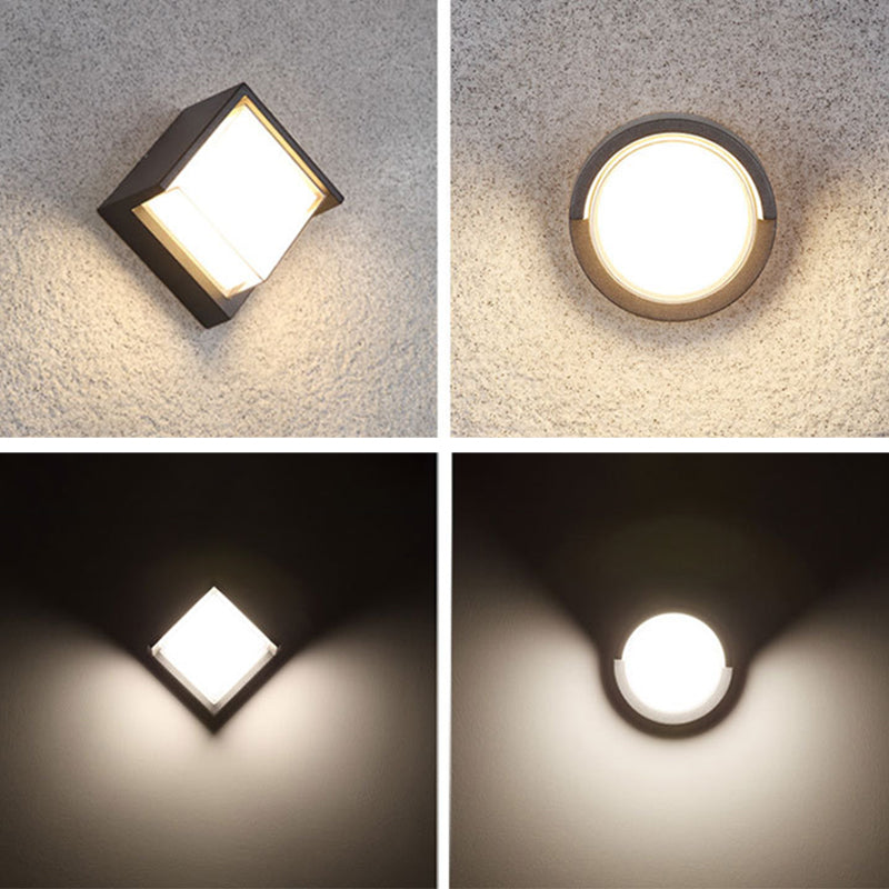 Geometrische Form Metallwandbeleuchtung moderner Stil 1 Lichtwandmontierte Beleuchtung in Schwarz