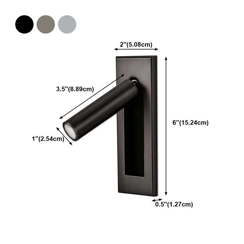 Modern Style Rectangular Wall Lighting Fixture Metal 1 Light Wall Mounted Reading Lights