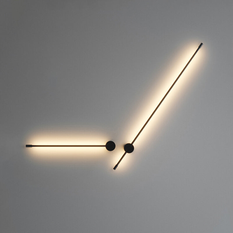 Linearer Schatten Metall Wandleuchte moderner Stil Multi -Leuchten Wandmontage Licht in Schwarz