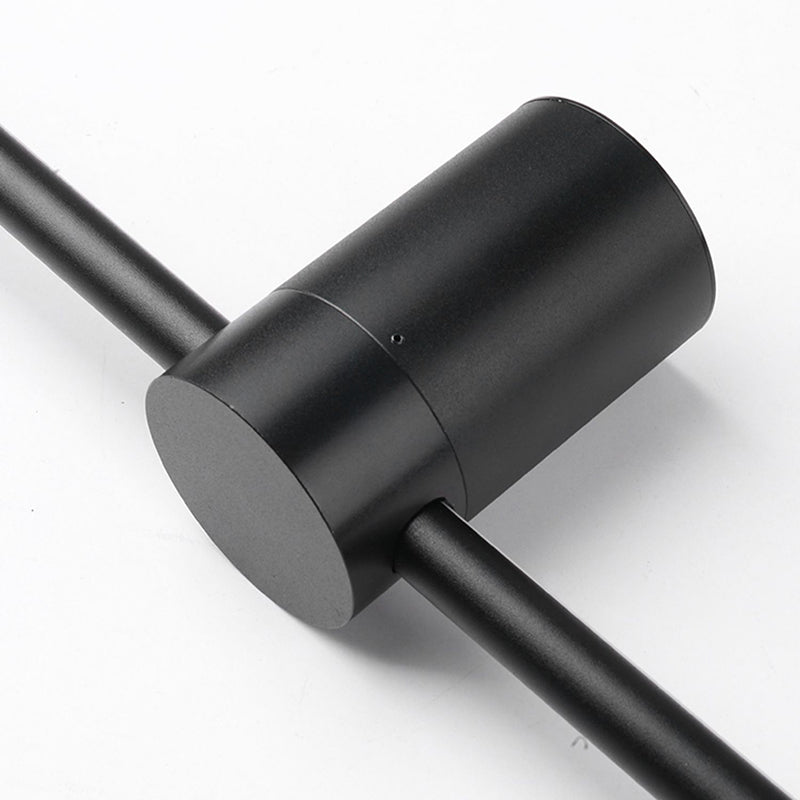 Linearer Schatten Metall Wandleuchte moderner Stil Multi -Leuchten Wandmontage Licht in Schwarz