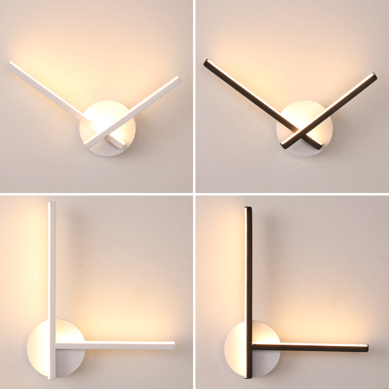 Linear Shape Metal Wall Sconce Modern Style 2-Lights Wall Mounted Light