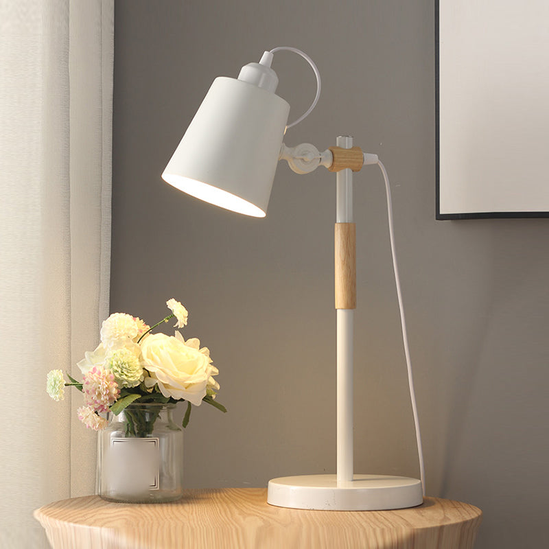 Modern Style Conical Night Table Lamp Metal Single Light Table Light