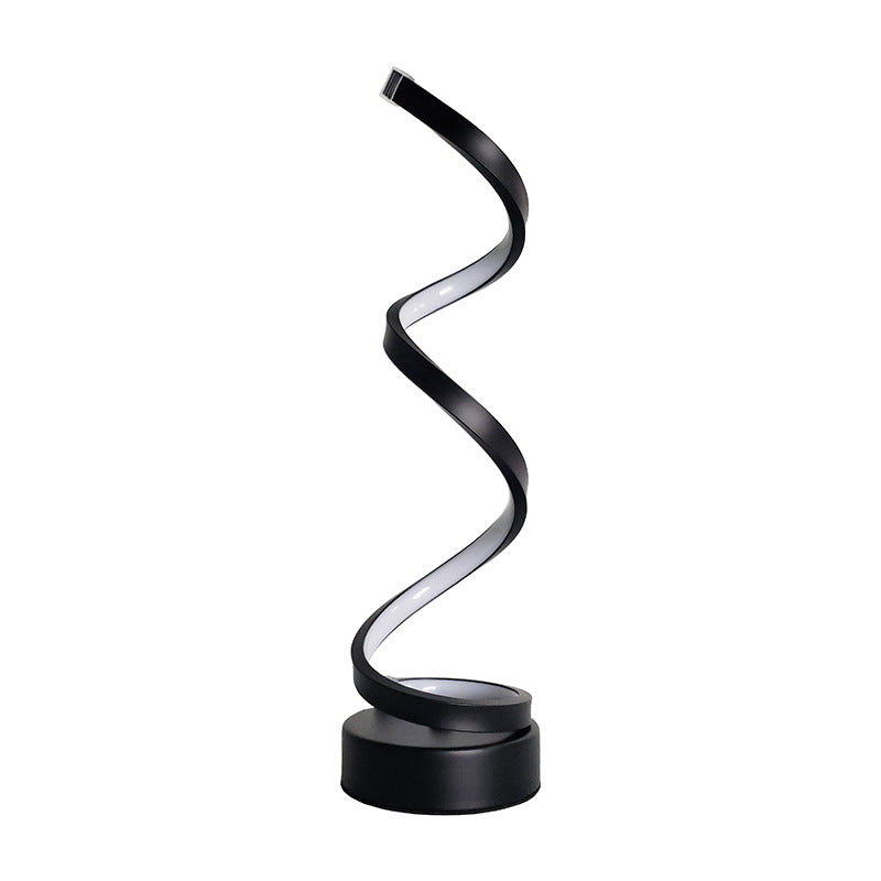Metal Spiral Night Table Lamps Modern Style 1 Light Nightstand Lamp