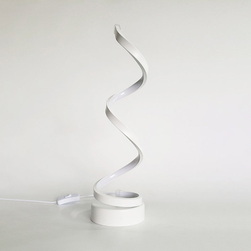 Metal Spiral Night Table Lamps Modern Style 1 Light Nightstand Lamp