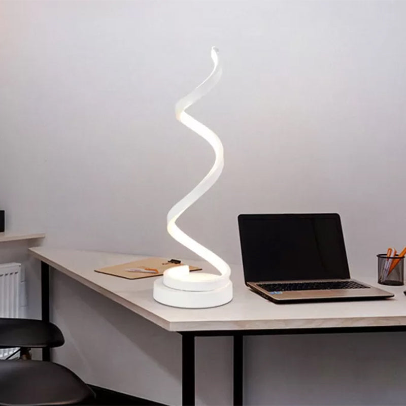 Metal Spiral Night Table Lamps Modern Style 1 Light Nightstand Lamp