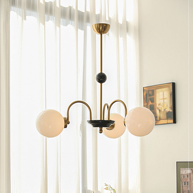 Luci a sospensione sferica Moderna luce a sospensione con soffitto in vetro bianco per camera da letto