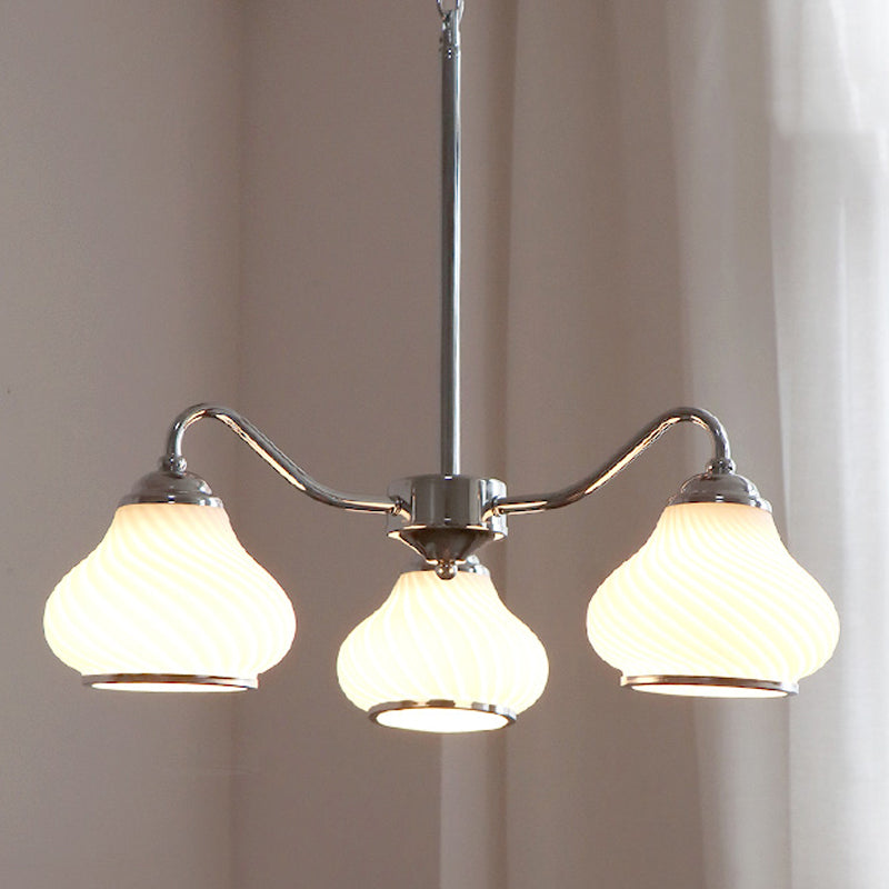 Modern Pendant Light Silver Glass Sputnik Ceiling Light for Living Room