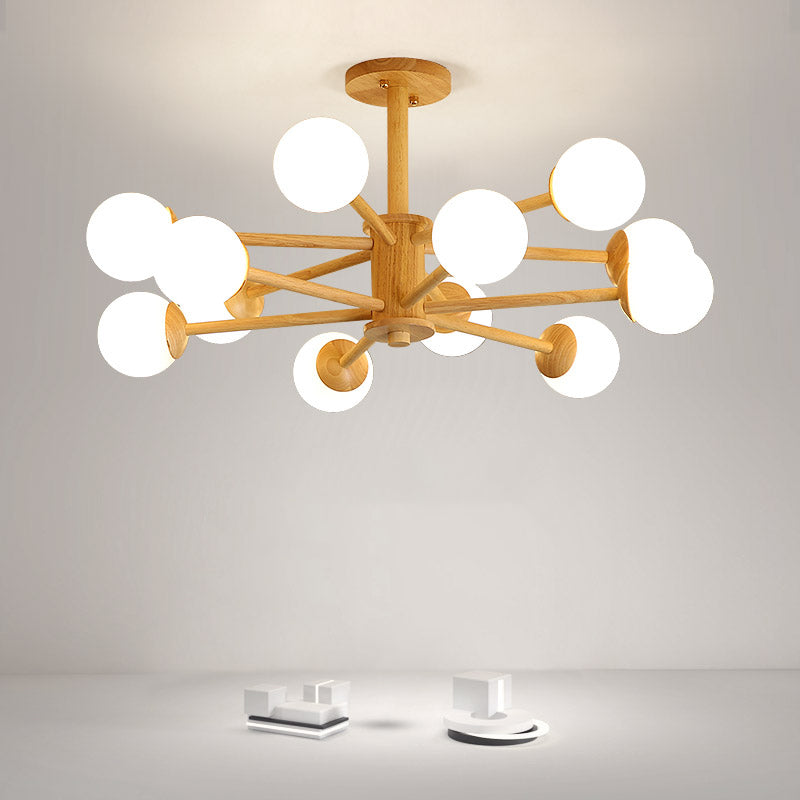 Wood Hanging Pendant Lights Modern Global Hanging Lamps for Living Room