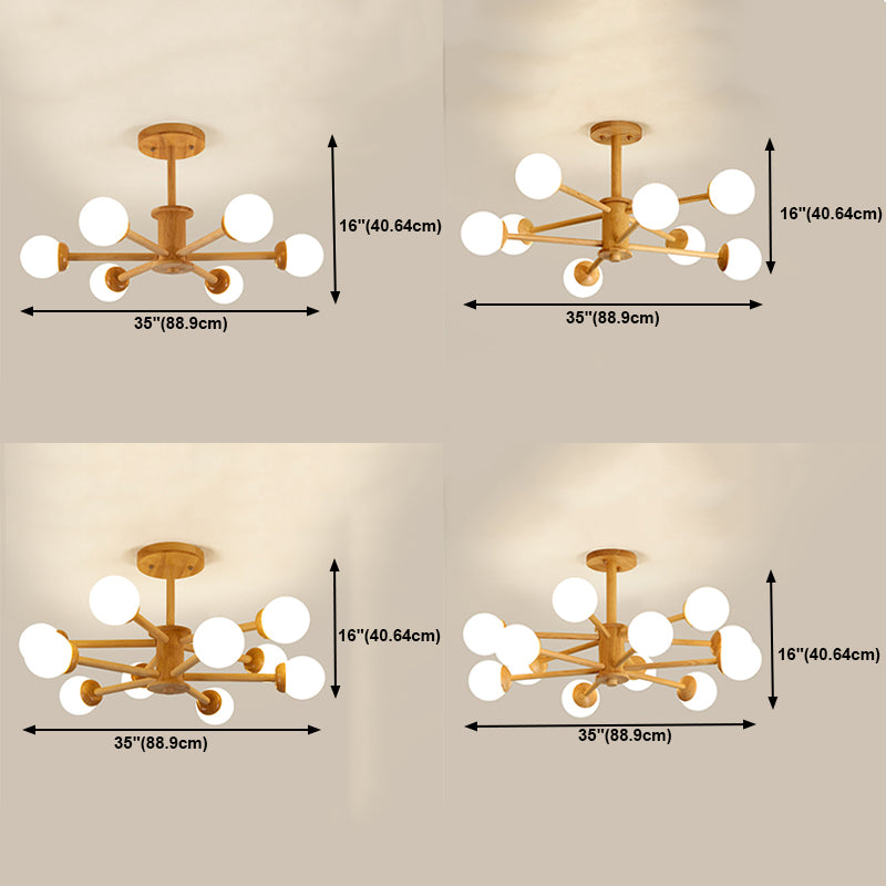 Wood Hanging Pendant Lights Modern Global Hanging Lamps for Living Room