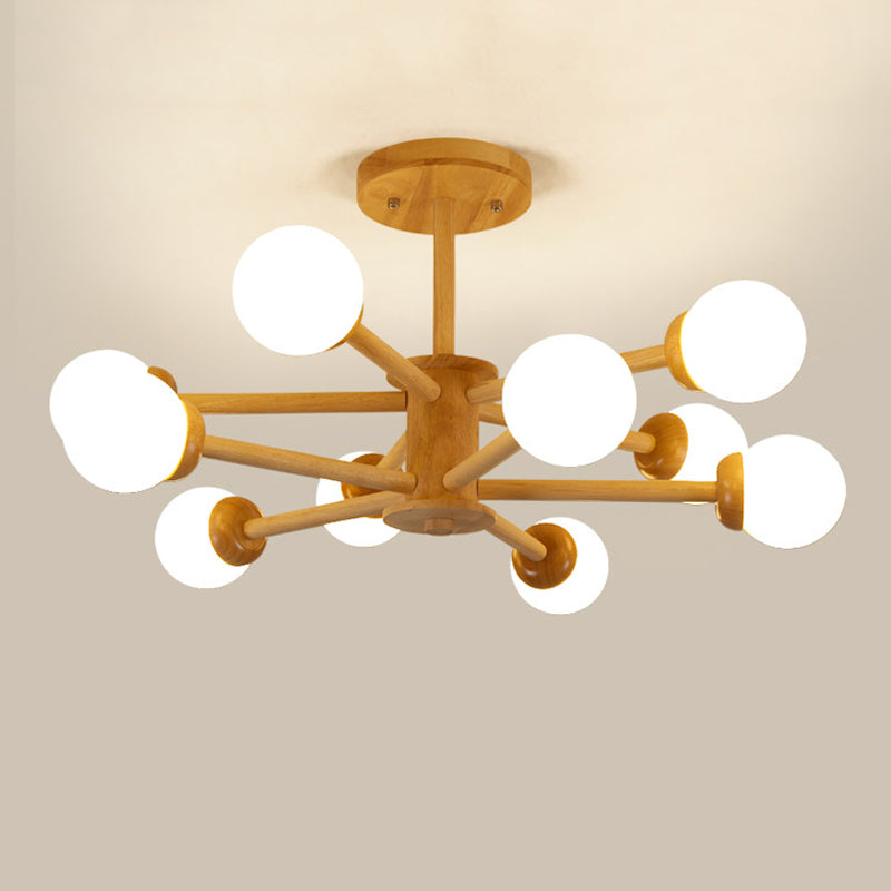 Wood Hanging Pendant Lights Modern Global Hanging Lamps for Living Room