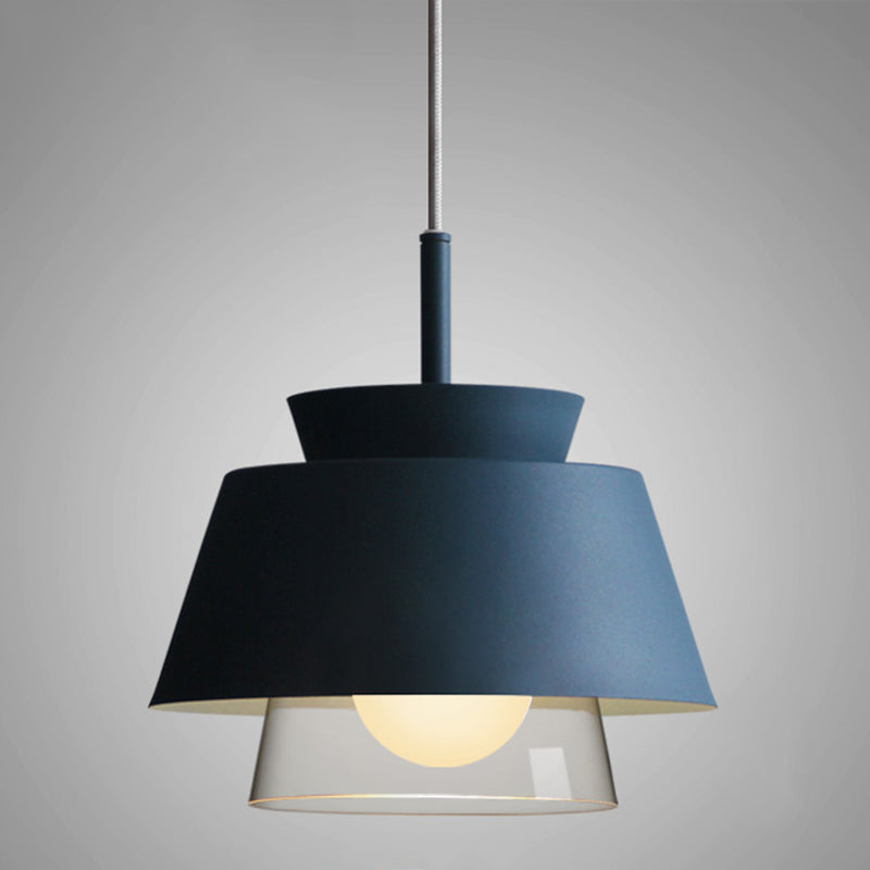 Metal Barrel Hanging Lights Modern Macaron Style 1 Light Pendant Light pour salle à manger