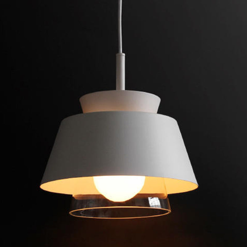 Metal Barrel Hanging Lights Modern Macaron Style 1 Light Pendant Light pour salle à manger