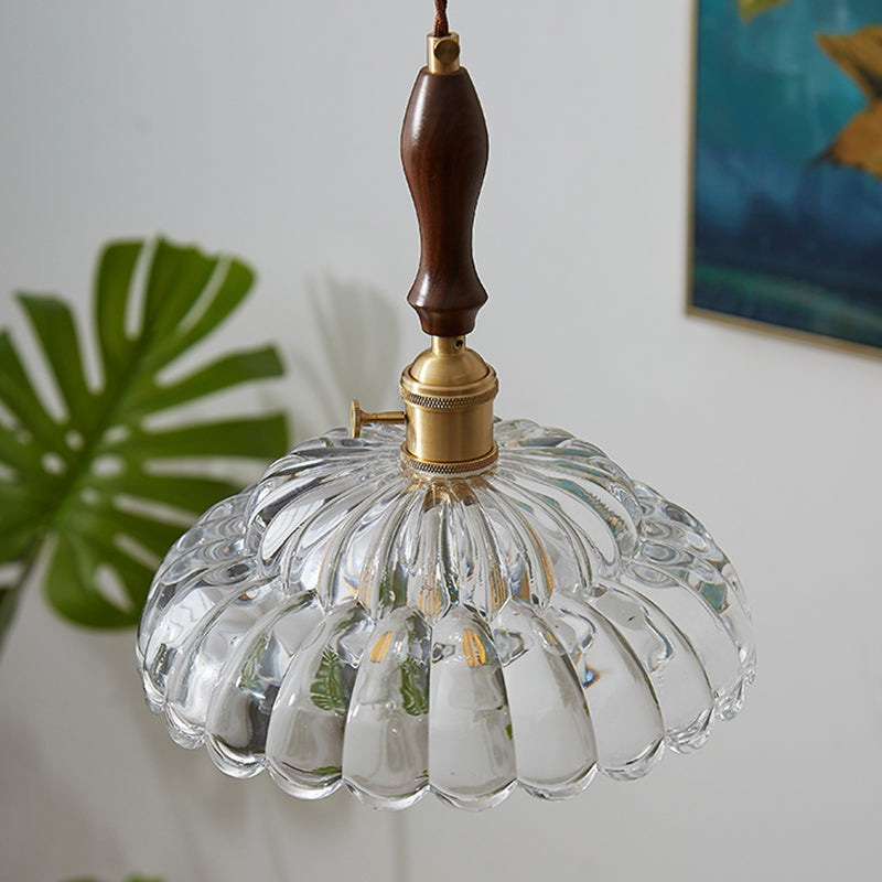 Coppa di vetro Copertura Ombra appeso Luci sospese in stile industriale 1 lampada appesa alla luce per camera da letto