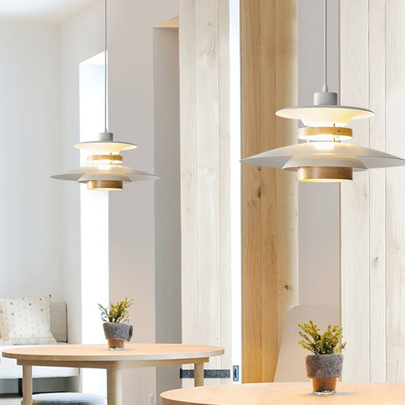 Shade Hanging Lights MODERNE MODERNE MODERNE 1 Light Hanging Mount Mount avec bois pour le chevet