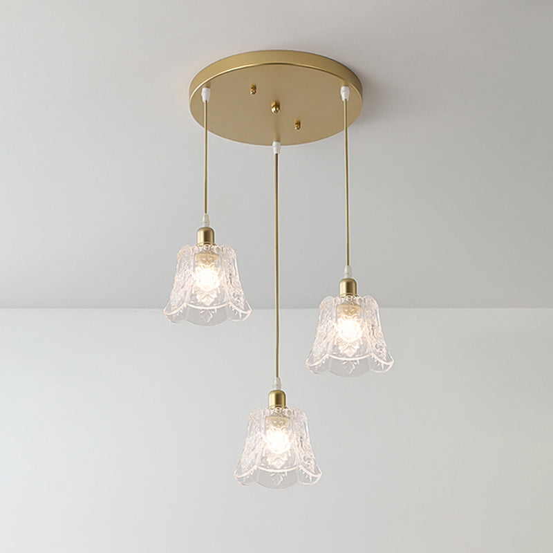 Bar Hanging Pendant Light Vintage Glass Ceiling Pendant Light with 3 Lights