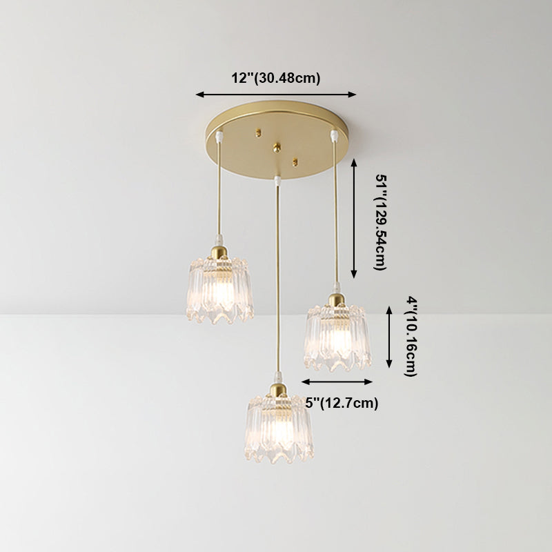 Bar Hanging Pendant Light Vintage Glass Ceiling Pendant Light with 3 Lights