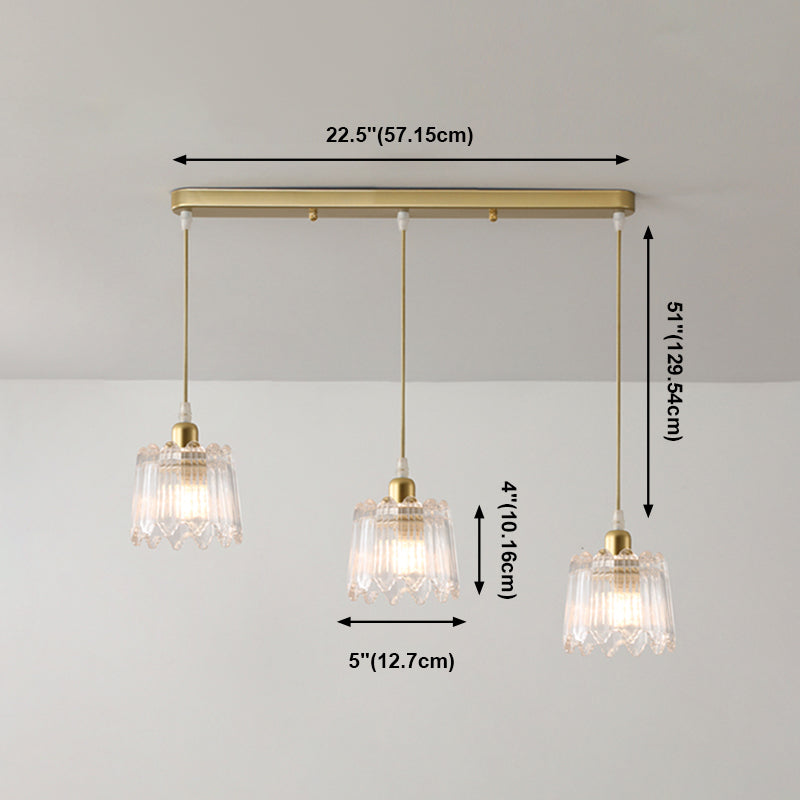 Bar Hanging Pendant Light Vintage Glass Ceiling Pendant Light with 3 Lights