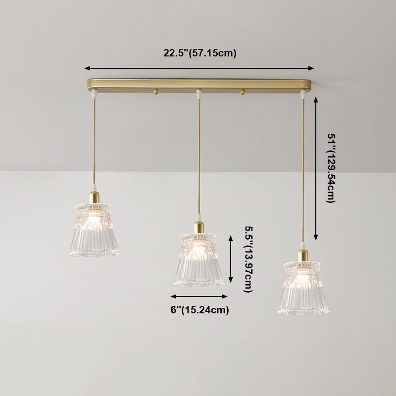 Bar Hanging Pendant Light Vintage Glass Ceiling Pendant Light with 3 Lights