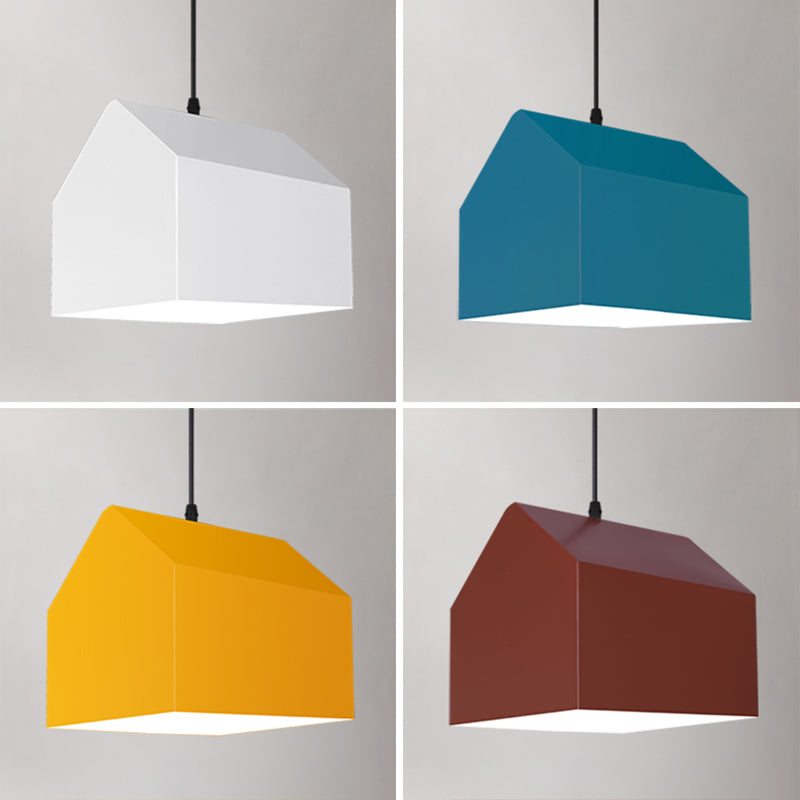 1 Light Unique Hanging Pendant Modern Macaron Style Glass Hanging Lighting for Bedroom