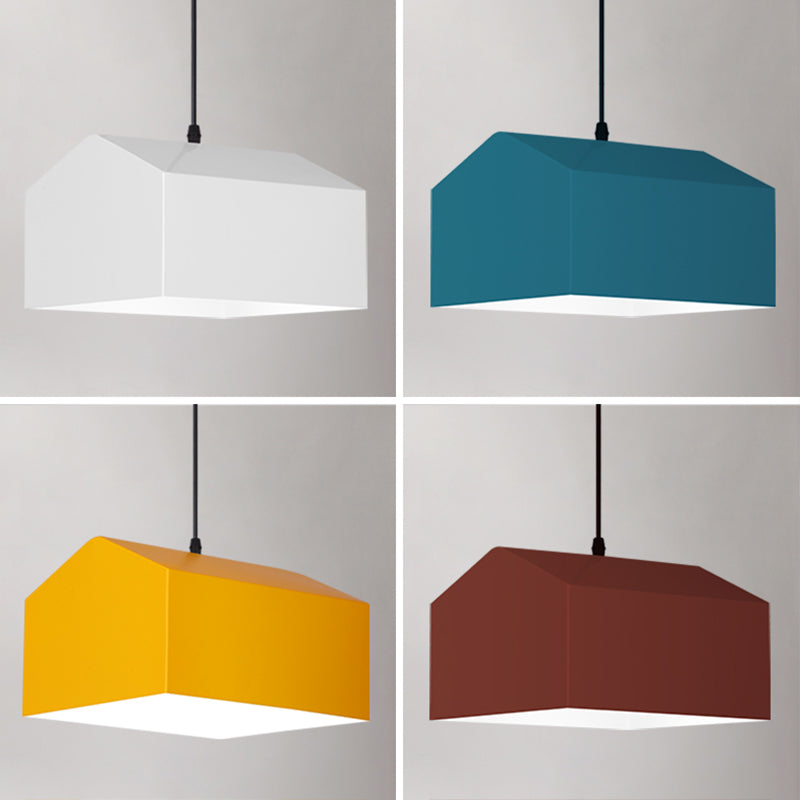 1 Light Unique Hanging Pendant Modern Macaron Style Glass Hanging Lighting for Bedroom