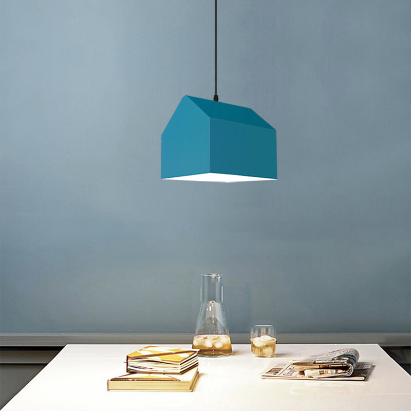 1 Light Unique Hanging Pendant Modern Macaron Style Glass Hanging Lighting for Bedroom