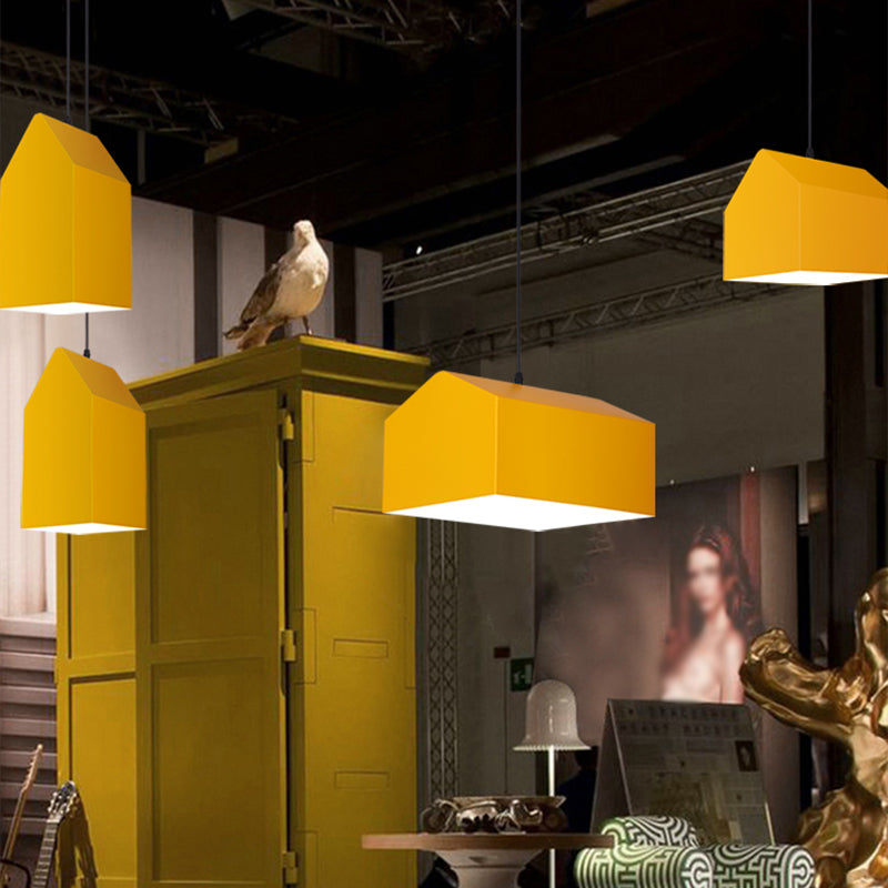 1 Light Unique Hanging Pendant Modern Macaron Style Glass Hanging Lighting for Bedroom