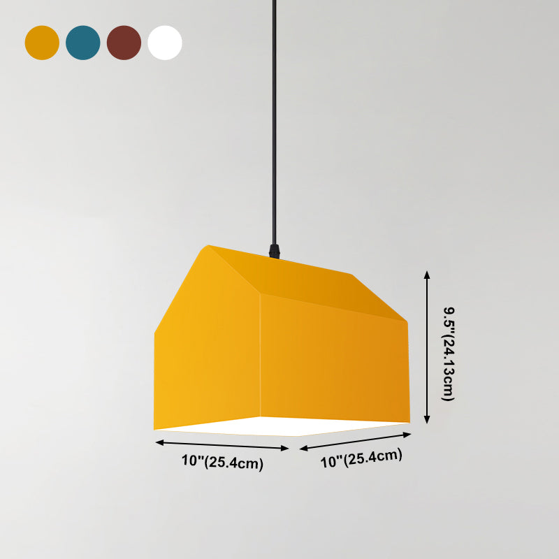 1 Light Unique Hanging Pendant Modern Macaron Style Glass Hanging Lighting for Bedroom