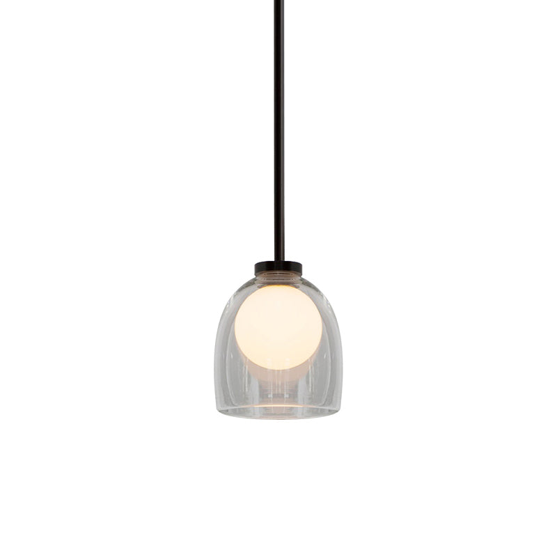 1 éclairage de verre de style moderne suspendu léger pour le salon