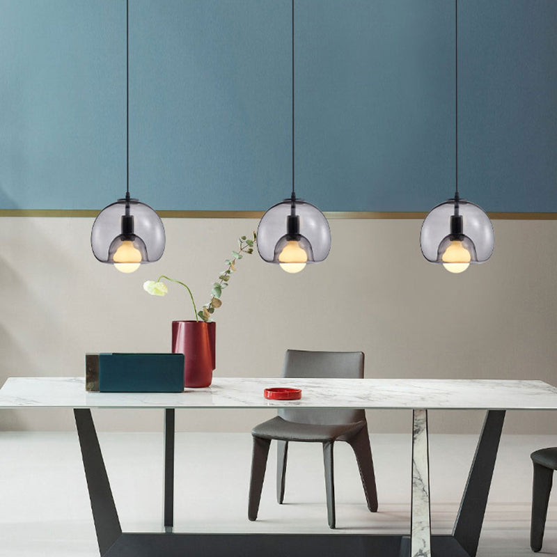 1 éclairage de verre de style moderne suspendu léger pour le salon