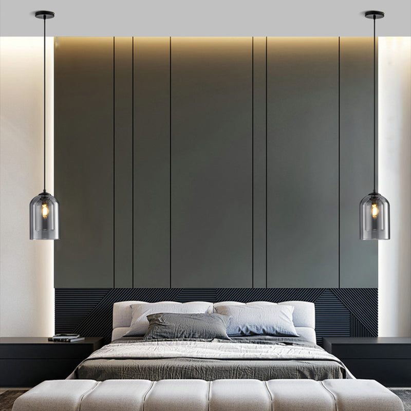 1 éclairage de verre de style moderne suspendu léger pour le salon