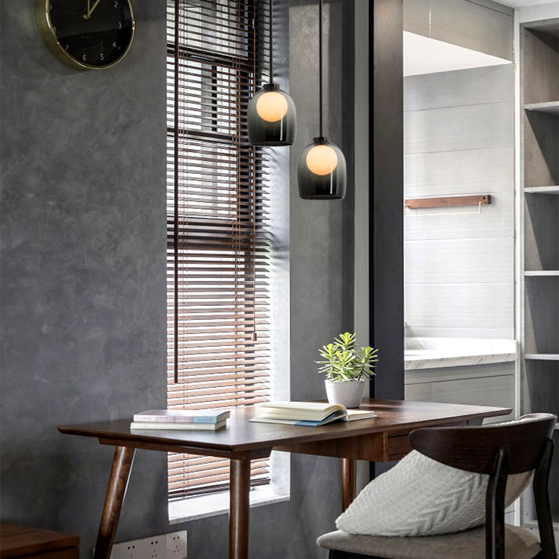 1 éclairage de verre de style moderne suspendu léger pour le salon