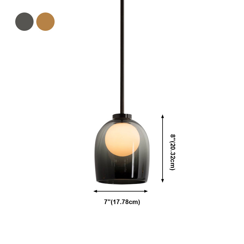 1 éclairage de verre de style moderne suspendu léger pour le salon