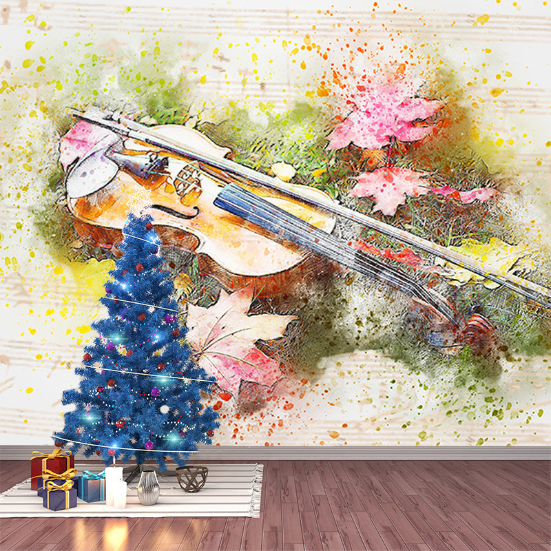 Illustration Wall Mural Wallpaper Musical Instruments Sitting Room Wall Mural