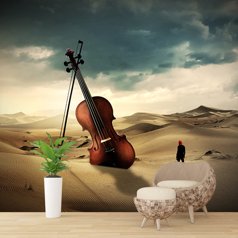 Musical Instruments Mildew Resistant Wallpaper Environmental Sleeping Room Wall Mural