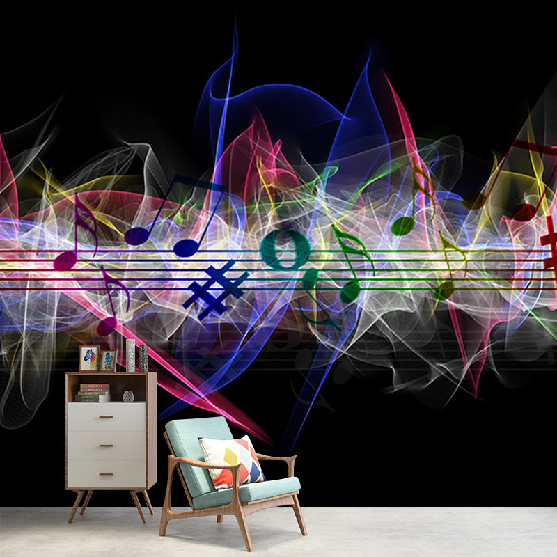 Modern Illustration Mural Wallpaper Musical Note Indoor Wall Mural