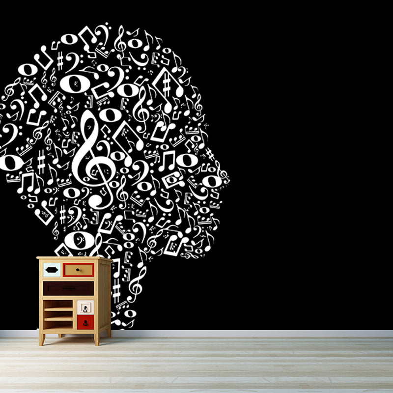 Modern Illustration Mural Wallpaper Musical Note Indoor Wall Mural