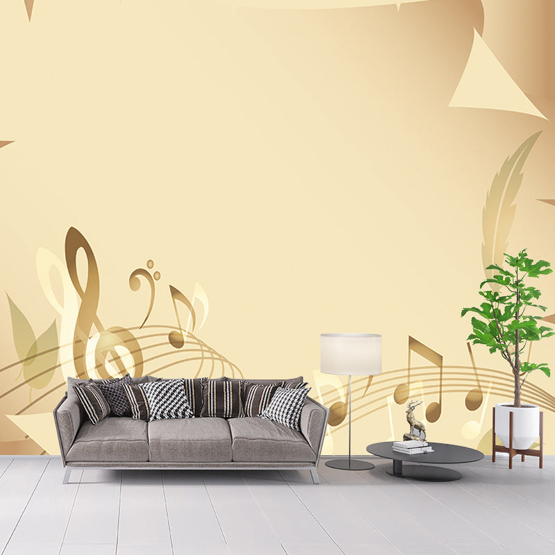 Illustration Stain Resistant Wallpaper Musical Note Living Room Wall Mural