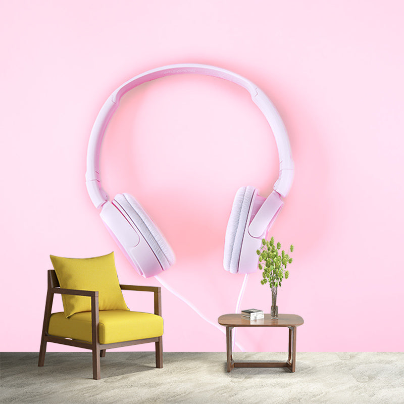Washable Stain Resistant Wall Mural Wallpaper Headphones Sitting Room Wall Mural