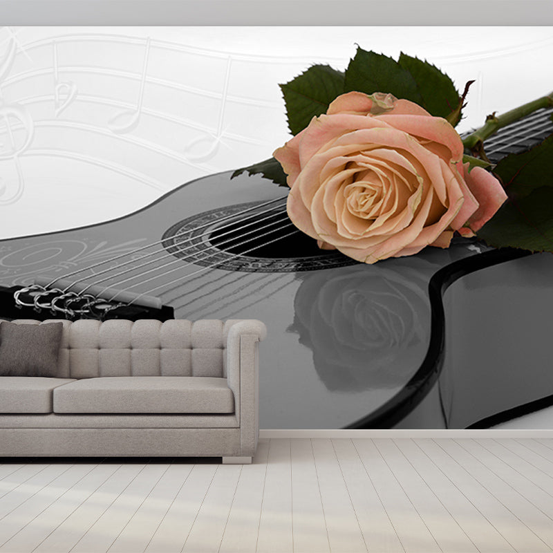 Guitar Mildew Resistant Mural Wallpaper Sleeping Room Wall Mural