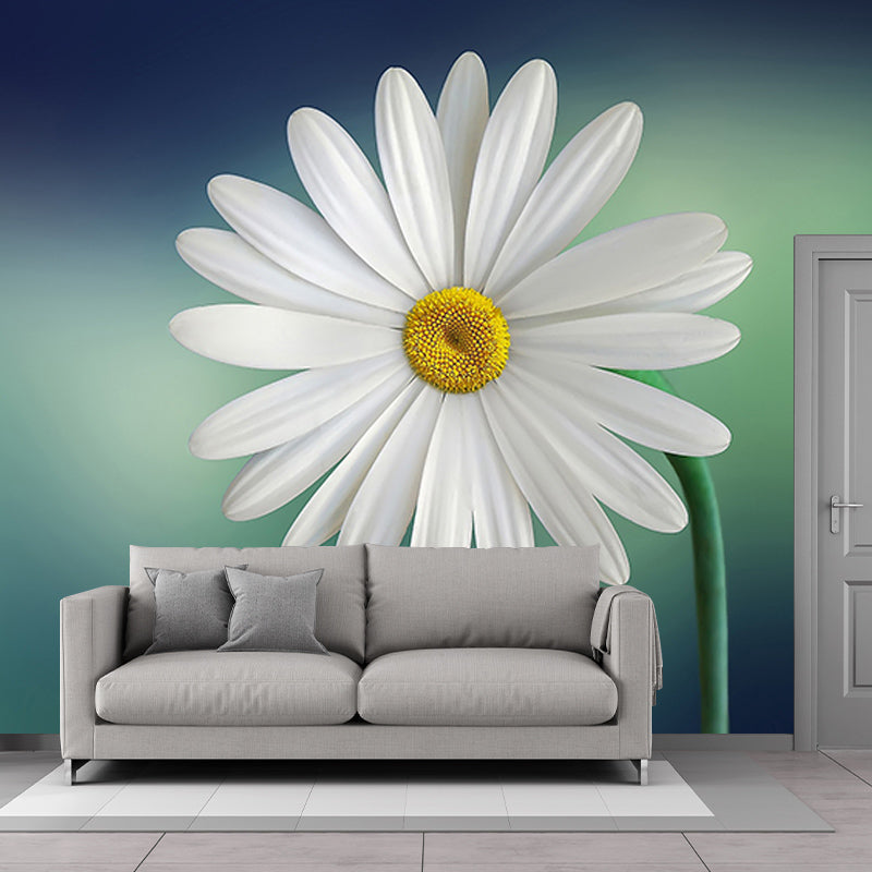 Eco-friendly Wall Mural Wallpaper Daisy Photography Sitting Room Wall Mural