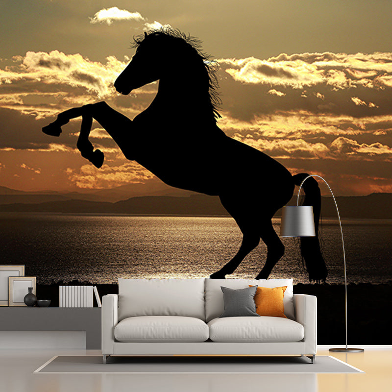 Decorative Wall Mural Wallpaper Horses Sitting Room Wall Mural