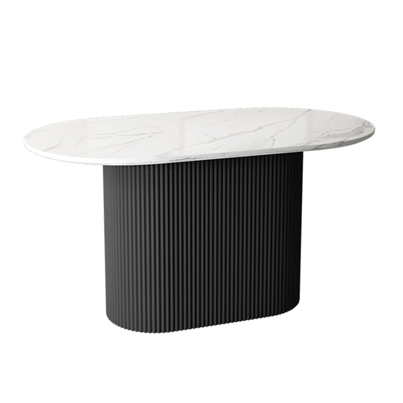 Oval Pedestal Base Dining Table Contemporary Dinette Table for Home