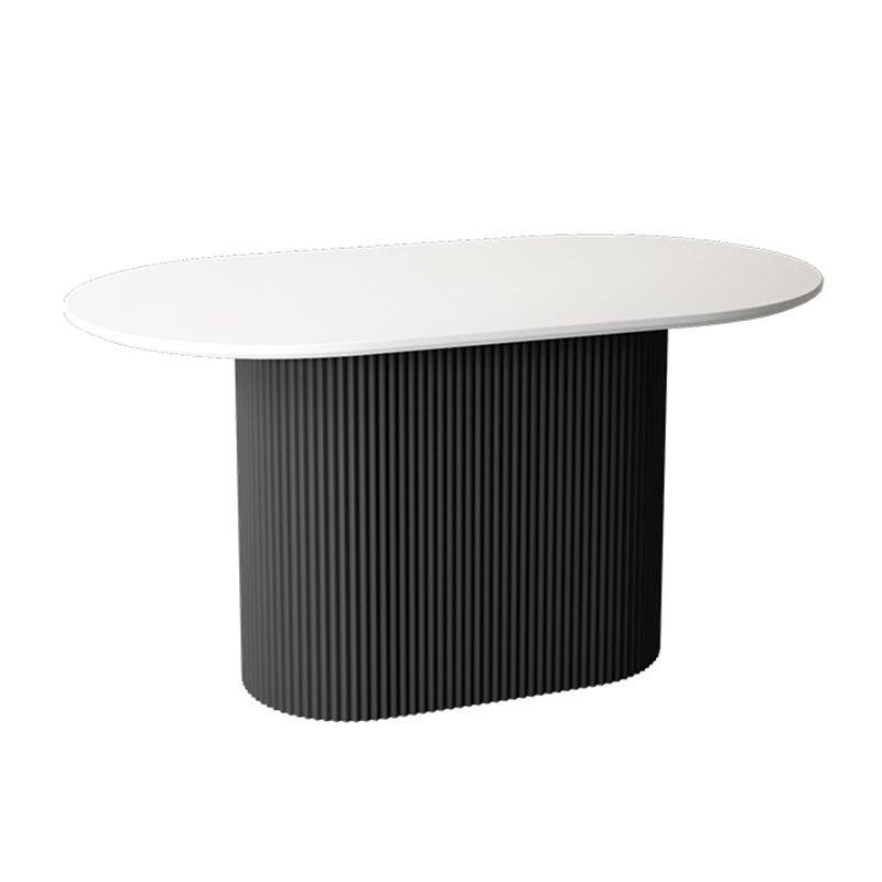 Oval Pedestal Base Dining Table Contemporary Dinette Table for Home